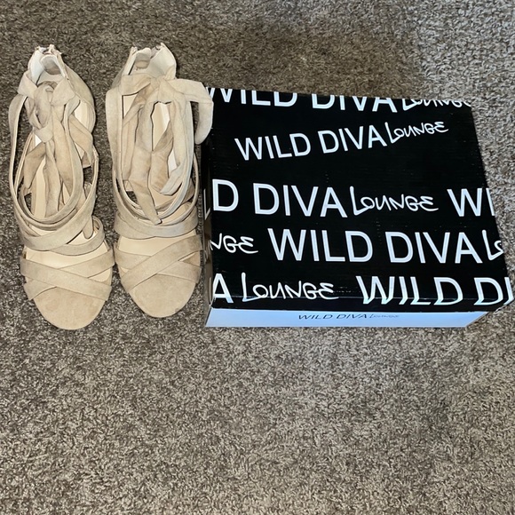 Wild Diva Shoes - Nude heels.